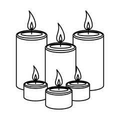 aromatherapy set candles icons