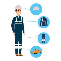 mechanic worker with security equipment