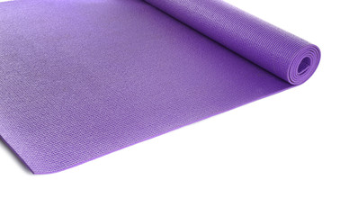 Color yoga mat on white background