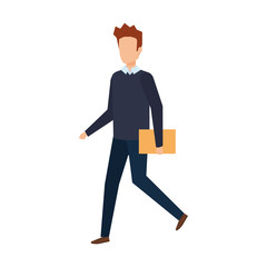 young and casual man with folder