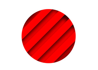 Japan flag in paper cut style