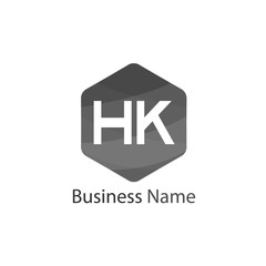 Initial HK Letter Logo Design