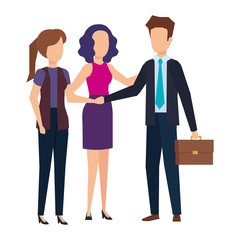 elegant business people avatars characters