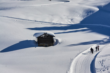 Winteraufnahmen im Skigebiet Ratschings-Jaufen in Nord-Italien