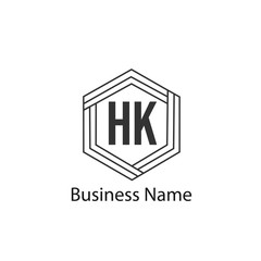 Initial HK Letter Logo Design
