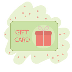 Colorful Gift Card Icon Coupon Flat concept.