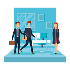 elegant business people in the workplace