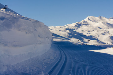 Winteraufnahmen im Skigebiet Ratschings-Jaufen in Nord-Italien