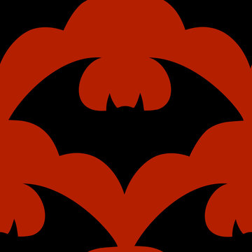 PrintHalloween flying bat.  Vampire vector bat. Dark silhouette of bats flying in a flat style. Seamless pattern. Halloween background.