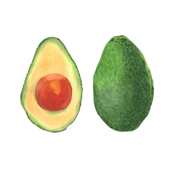 image of cut avocado