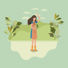 woman planting tree in the park