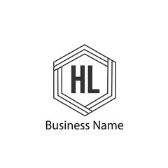 Initial HL Letter Logo Design