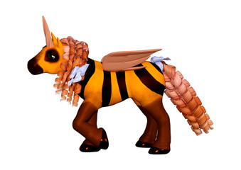 3D Rendering Bee Unicorn on White © photosvac