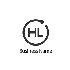 Initial HL Letter Logo Design