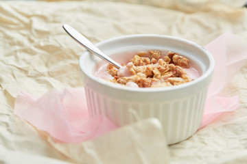 healthy breakfast with crunchy