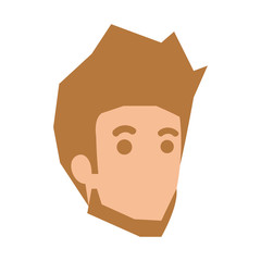 young man head with beard avatar character