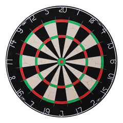 dartboard frontal view isolated on white background