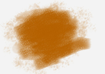 Brown watercolor spot multilayered with stains spreaded about