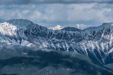 Fototapeta na wymiar Scenic view from Mount Revelstoke of rocky mountains in British Columbia, Canada