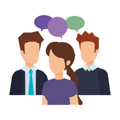 elegant business people talking characters