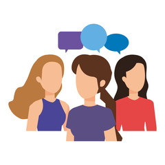 elegant businesswomen talking characters