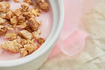 healthy breakfast with crunchy