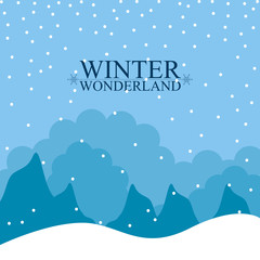 Fototapeta na wymiar Winter wonderland landscape. Christmas season. Vector illustration design