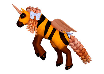 3D Rendering Bee Unicorn on White © photosvac