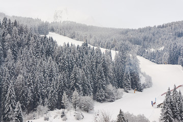 Winteraufnahmen im Skigebiet Ratschings-Jaufen in Nord-Italien