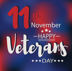Happy Veterans day vector. November 11th background design.