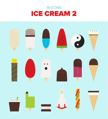 Collection of delicious ice cream illustrations
