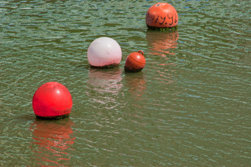 Buoys in the water