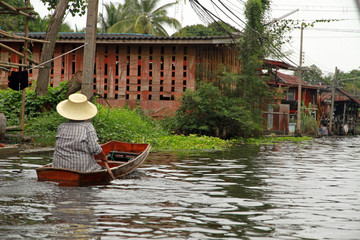 Obraz premium Damnoen Saduak Canal, Khlong Damnoen Saduak, Thailand 