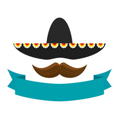 mexican mariachi hat with mustache