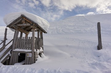 Winteraufnahmen im Skigebiet Ratschings-Jaufen in Nord-Italien