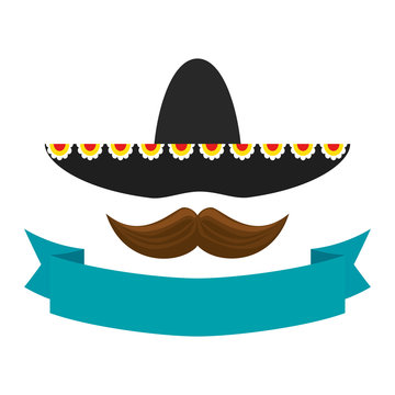 mexican mariachi hat with mustache
