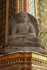 Statue and external decoration in Wat Phra Kaew temple complex, Royal Palace, Bangkok, Thailand