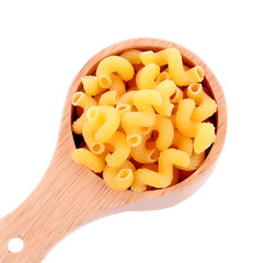 macaroni in bowl on white background