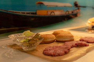 Burger Fleisch Gemüse