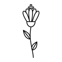 Fototapeta na wymiar beautiful flower with leafs isolated icon