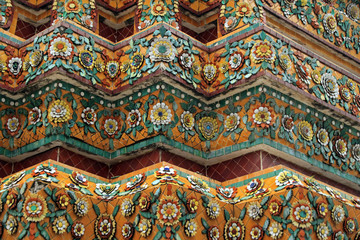 External decoration in Wat Phra Kaew temple complex, Royal Palace, Bangkok, Thailand