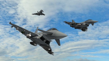 military fighter jets - modern armed military fighter jets flys in formation