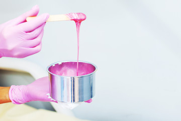wax for depilation in the spa salon