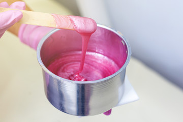 wax for depilation in the spa salon