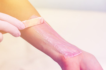 waxing procedure in the spa salon