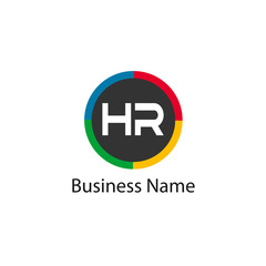 Initial HR Letter Logo Design