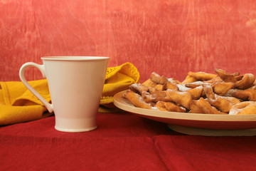 plate of cookies sticks on the white background