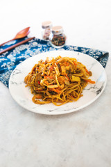 asian food noodles on the table