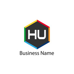 Initial HU Letter Logo Design