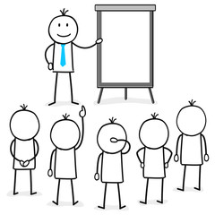 Gruppe / Webinar / Seminar / Präsentation / Textfläche / Schulung / Flipchart
